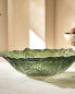 Flower-shaped glass salad bowl