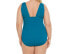 Time and Tru One Piece Swimsuit Women's XL Odes Sea Nylon Stretch Plunge V Neck