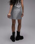 Фото #4 товара Topshop cracked leather look wrap mini skirt in marble