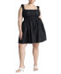 ფოტო #1 პროდუქტის Plus Size Poplin Flare Mini Dress