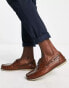 Фото #8 товара ASOS DESIGN boat shoes in brown leather with gum sole