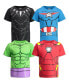 Toddler Boys Avengers Spider-Man Mech Strike 4 Pack Cosplay Athletic T-Shirts to (2T - 18-20)