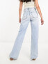 River Island – Gerade, mittelhohe Jeans in Hellblau im Stil der 90er