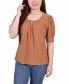 Фото #1 товара Petite Short Sleeve Balloon Sleeve Top