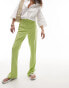 Фото #1 товара Topshop – Feminine – Hose in Limettengrün mit hohem Bund und Saumschlitz hinten, Kombiteil