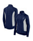 Фото #1 товара Women's Navy Dallas Cowboys Studio Fitted Full-Zip Gym Track Jacket