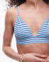 Фото #2 товара Topshop stripe tanga bikini top in blue