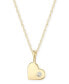 Фото #1 товара Macy's diamond Accent Solid Heart Pendant in 14K Yellow Gold
