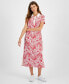 ფოტო #1 პროდუქტის Women's Floral-Print Short-Sleeve Dress