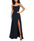 Juniors' Drape-Neck Faux-Peal-Strap Gown