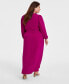 ფოტო #2 პროდუქტის Plus Size Tie-Front Wrap Maxi Dress