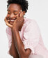 Фото #3 товара Women's Elbow-Sleeve Smocked Top, Created for Macy's
