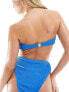 Фото #5 товара 4th & Reckless capri knot front bandeau crinkle bikini top in blue