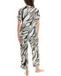 Donna Karan Sleepwear 2Pc Top & Cropped Pant Sleep Set Women's