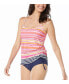 Фото #1 товара Women's Swim Bridget Underwire Tankini Top with Horizontal Stripes