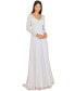 ფოტო #1 პროდუქტის Women's Long Sleeve Bridal Gown with Flowy Skirt