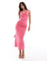 ASOS DESIGN cowl neck backless midaxi dress in pink Розовый, 36 - фото #1