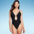 Фото #1 товара Women's Plunge Bead Detail Extra High Leg One Piece Swimsuit - Shade & Shore