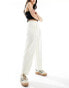 Фото #1 товара ASOS DESIGN barrel leg chino trouser with button tab detail in cream