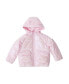 Bear paw Toddler Girls Iridescent Shiny Fleece Lined Puffer Coat with Hood