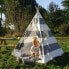 Фото #5 товара Tipi Zelt grau gestreift 120x120x150cm