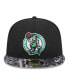 ფოტო #4 პროდუქტის Men's Black Boston Celtics Coral Reef Visor 59Fifty Fitted Hat