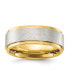 ფოტო #1 პროდუქტის Stainless Steel Yellow IP-plated Brushed 8mm Band Ring