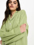 Фото #3 товара Waven oversized denim shirt in sage green