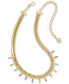 Фото #2 товара 14k Gold-Plated Multicolor Cubic Zirconia & Nano Gem Statement Necklace, 14" + 4-1/2" extender