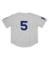 ფოტო #2 პროდუქტის Men's #5 Cream Distressed Brooklyn Royal Giants Mesh Button-Down Replica Jersey