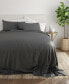 Фото #2 товара Expressed In Embossed by The Home Collection Striped 4 Piece Bed Sheet Set, King