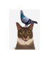 Фото #1 товара Fab Funky Cat with Pigeon on Head Canvas Art - 15.5" x 21"