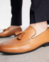 Фото #3 товара Office manage tassel loafers in tan leather