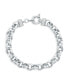 ფოტო #1 პროდუქტის Sterling Silver, Heavy Chain Link CZ Bracelet