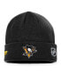 ფოტო #2 პროდუქტის Men's Black Pittsburgh Penguins Authentic Pro Rink Cuffed Knit Hat