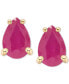 ფოტო #1 პროდუქტის Sapphire Pear-Cut Stud Earrings (1 ct. t.w.) in 14k Gold (Also in Emerald & Ruby)