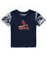 ფოტო #3 პროდუქტის Newborn and Infant Boys and Girls Navy, Red St. Louis Cardinals Pinch Hitter T-shirt and Shorts Set