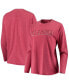Women's Crimson Oklahoma Sooners Tonal Block Vintage Wash Long Sleeve T-shirt