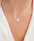 Фото #2 товара Macy's lab-Grown Opal Square Cut Solitaire 18" Pendant Necklace (5/8 ct. t.w.)