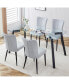 Фото #4 товара Glass Dining Table with 6 Light Grey Chairs