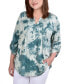 Plus Size Knit 3/4 Sleeve Roll Tab Top