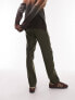 Фото #2 товара Topman straight wool mix trousers in khaki