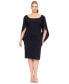 Фото #1 товара Plus Size Scoop-Neck Cape Sheath Dress