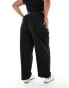 ASOS DESIGN Curve tailored barrel leg trouser in black