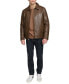 Men's Faux Leather Laydown Collar Jacket