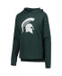 Women's Heathered Green Distressed Michigan State Spartans Long Sleeve Hoodie T-shirt and Pants Sleep Set