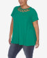 Фото #1 товара Plus Size Crisscross Cutout Short Sleeve Top