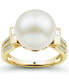 ფოტო #3 პროდუქტის Cultured Ming Pearl (12mm) & Diamond (1/5 ct. tw.) Ring in 14k Gold