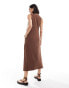 Фото #2 товара Threadbare jersey maxi dress in chocolate brown