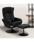 Massaging Multi-Position Plush Recliner Chair With Side Pocket And Ottoman